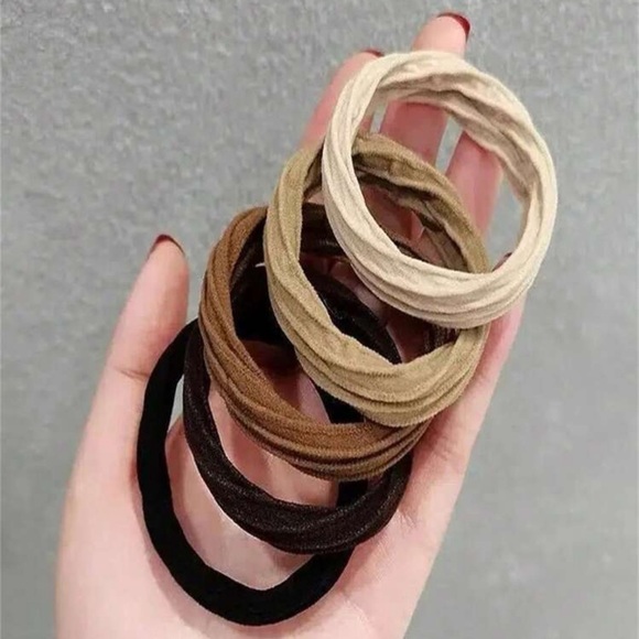 5 pcs Neutral Grip Hair Tie Set – No-Snag Bands in Everyday Tones - Picture 3 of 8